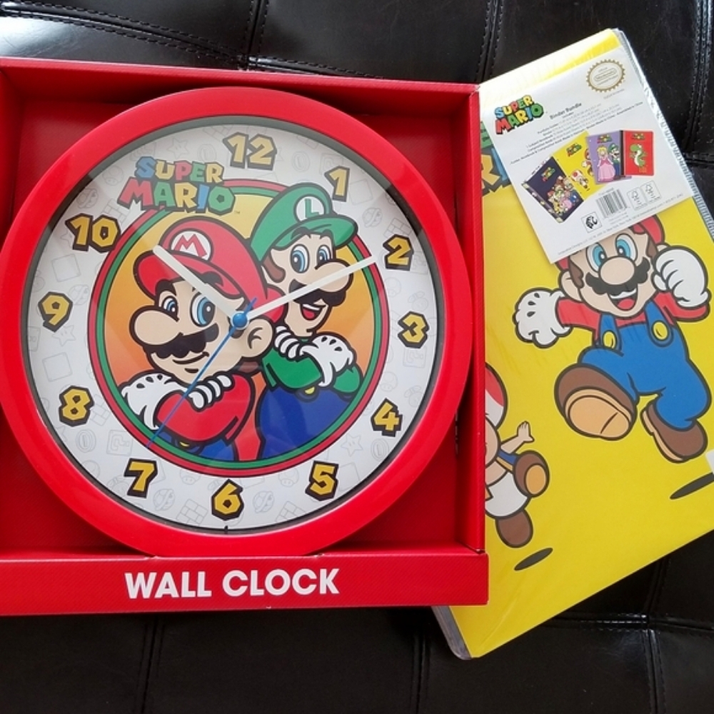 ❗Super Mario Bundle Wall Clock and Binder Journal Set❗